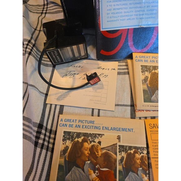 Vintage Polaroid Countdown 90 Automatic Land Camera External Flash and Case - Picture 8 of 14